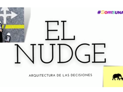 Logotipo proyecto de investigación el Nudge y portada de la serie de videos realizados para el proyecto Nudge de la Universidad Nacional de Colombia.